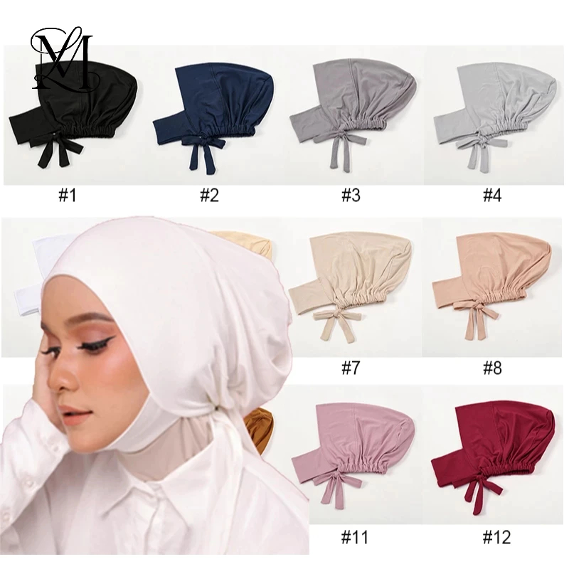 Lovosme อินเนอร์ผ้าคลุม ฮิญาบชั้นใน ปิดคาง มียางรัด เชือกผูกหลัง ใส่สบาย กระชับ