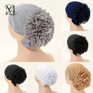 Lovosme รองเท้าลำลองสีทึบ ชีฟองทันที ฮิแย็บลูกไม้ปักลายดอกไม…