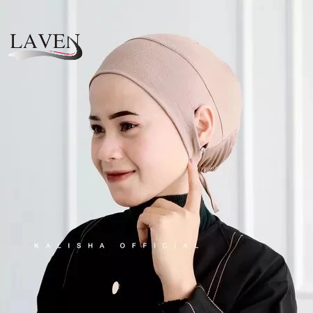 Laven พรีเมี่ยมหูหลุมด้านใน Hijab ยืดหยุ่นปรับผ้าฝ้ายนุ่ม Modal Hijab มุสลิม Instant Hijab ผู้หญิง H