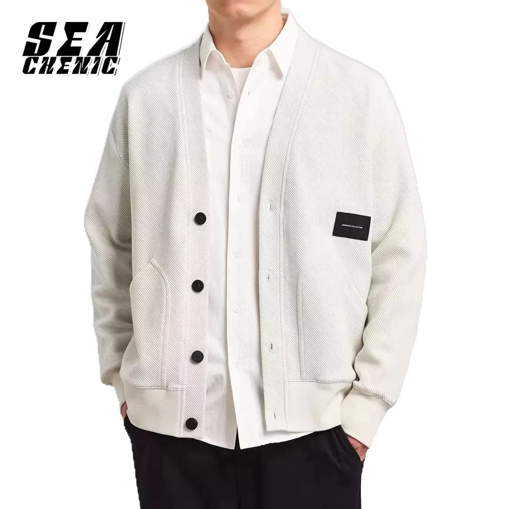 SEACHENIC เวอร์ชั่นเกาหลี 2025 ใหม่เสื้อสเวตเตอร์ถักเสื้อสเวตเตอร์ถักหนักผู้ชายเสื้อลําลองหลวม