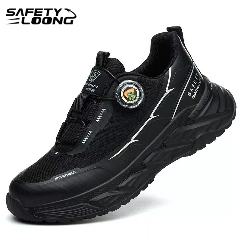 SAFETY LOONG ผู้ชายรองเท้าป้องกันแรงงานสไตล์ใหม่กันลื่นทนต่อการสึกหรอระบายอากาศป้องกันการปั่น
