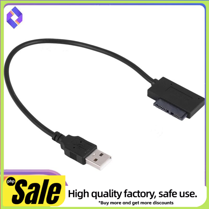 อะแดปเตอร์ USB PC 6P + 7P CD DVD Rom SATA เป็น USB 2.0 Converter Slimline Sata 13 พินสายไดรฟ์สําหรับ PC แล็ปท็อปโน้ตบุ๊ค