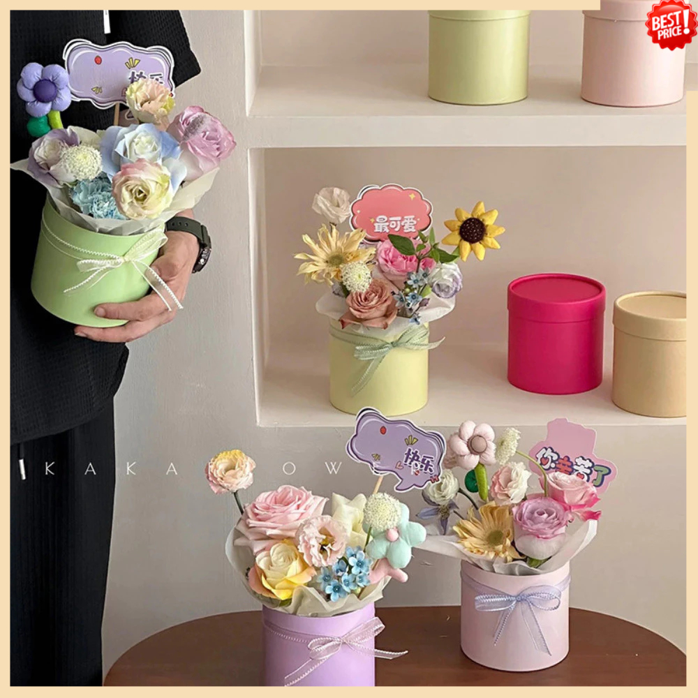 กล่องหรูหราดอกไม้สดดอกไม้จริงกล่องของขวัญที่มีสีสันจัดสําหรับตกแต่งงานแต่งงานของขวัญอาชีพพิเศษให้