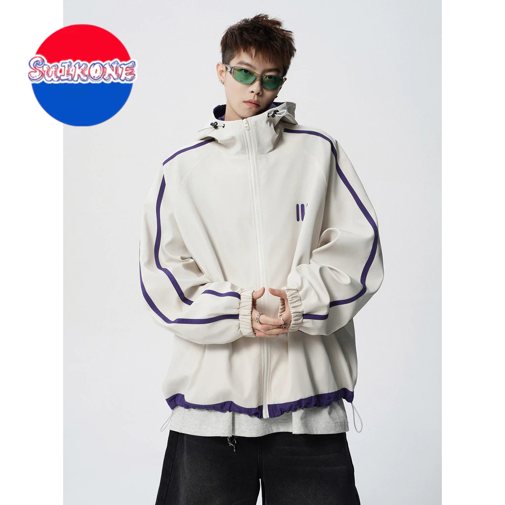 เสื้อกีฬาสไตล์เรโทรลายใบไม้เปลี่ยนสีสำหรับทั้งชายและหญิง สวมได้หลายโอกาส