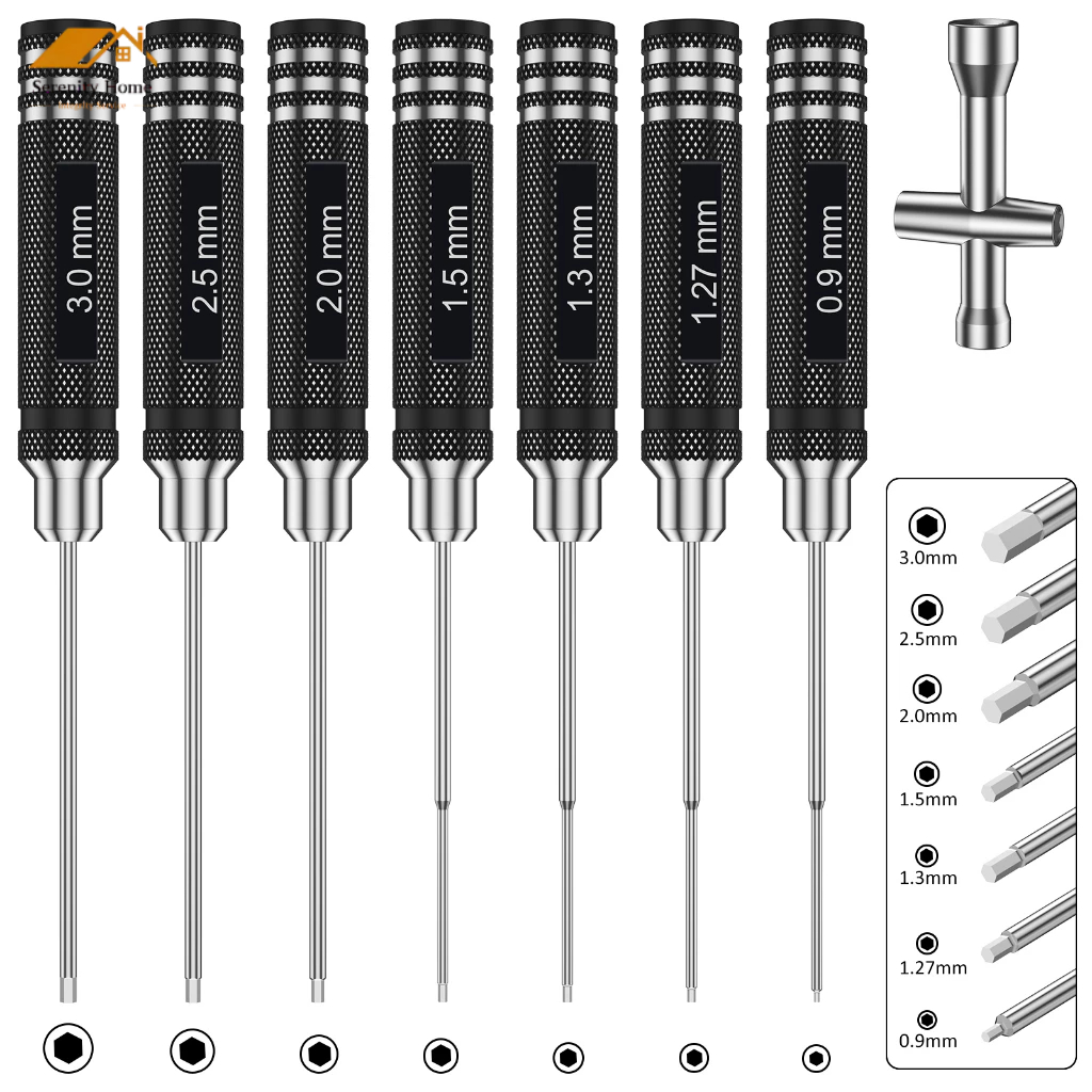 RC Hex ไขควง 0.9/1.27/1.3/1.5/2.0/2.5/3.0 มม.หกเหลี่ยมไขควง RC Hobby เครื่องมือ Cross Sleeve ประแจ