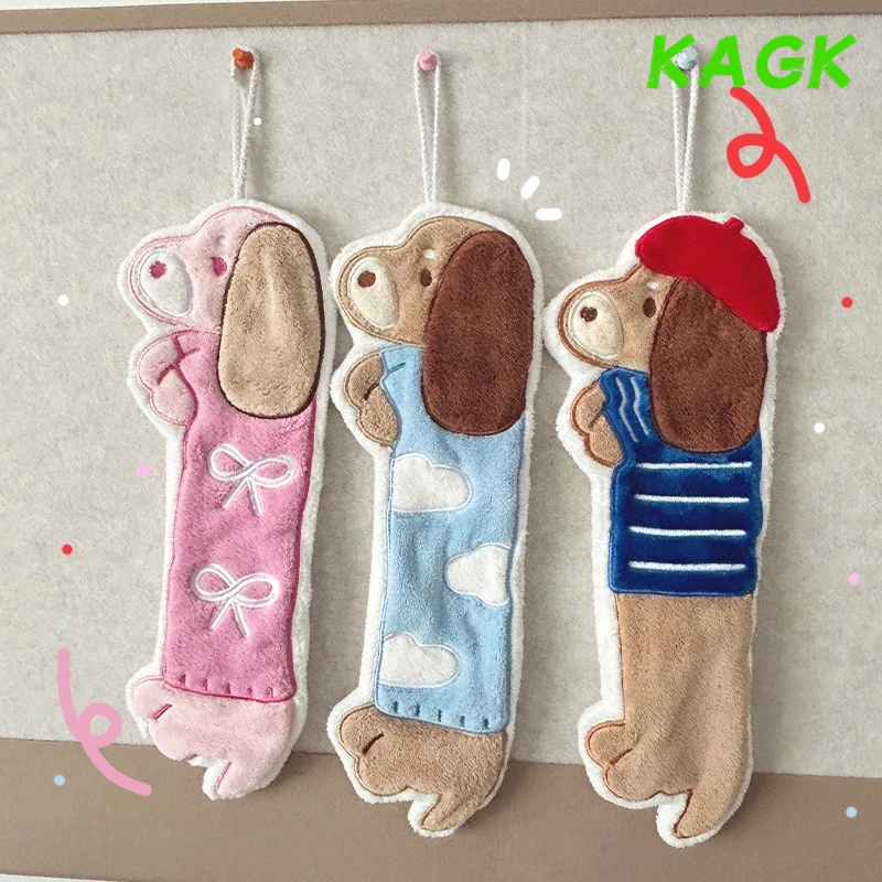 【KAGK】ผ้าเช็ดมือหนานุ่มฮัสกี้น่ารักลายการ์ตูนทําความสะอาดอเนกประสงค์พิมพ์ลายอุ้งเท้าน่ารัก