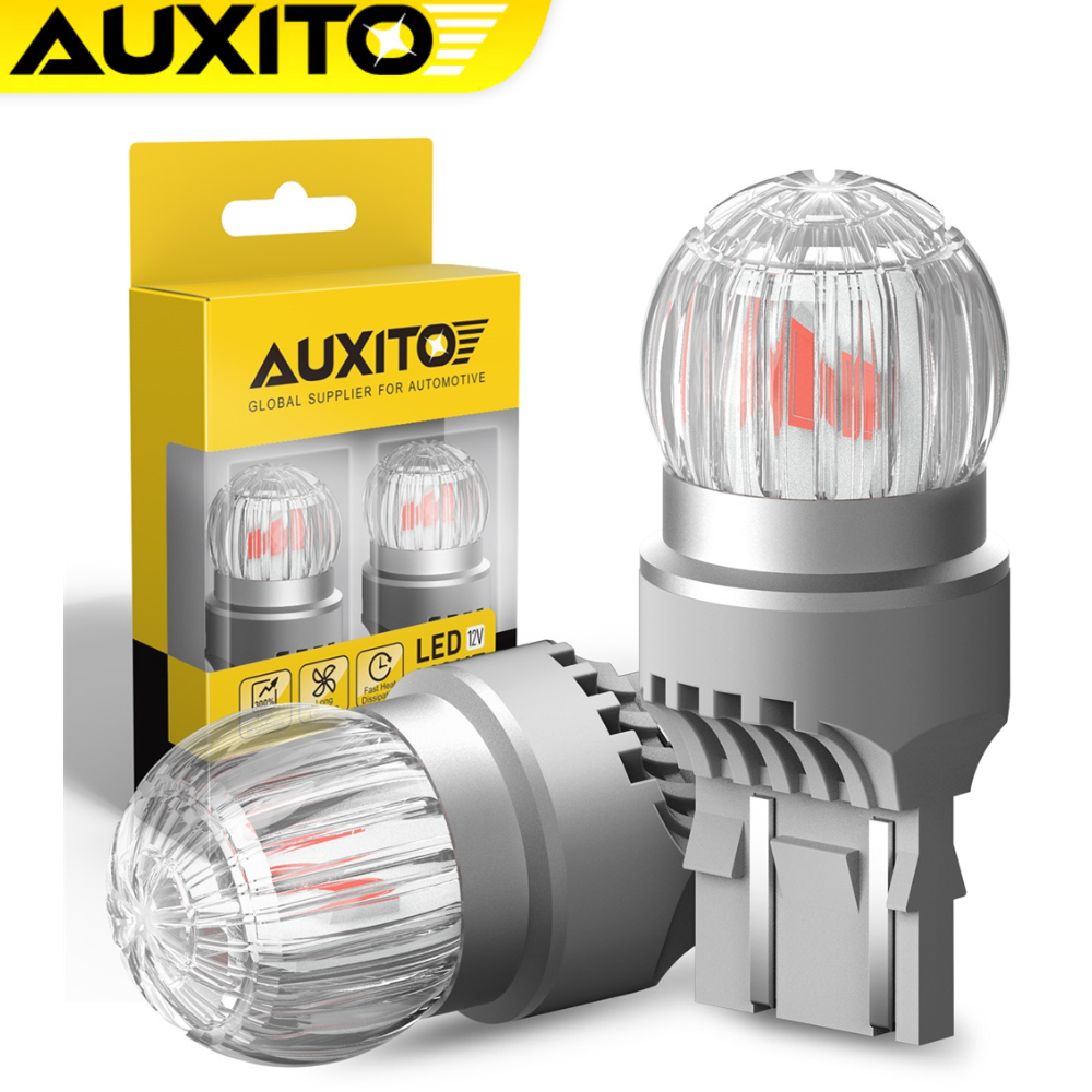 AUXITO 2PC หลอดไฟเลี้ยว LED T20 7443 W21/5W 1600LM 6W สําหรับรถยนต์ 6 ชิ้น 3030SMD กันน้ำ IP65
