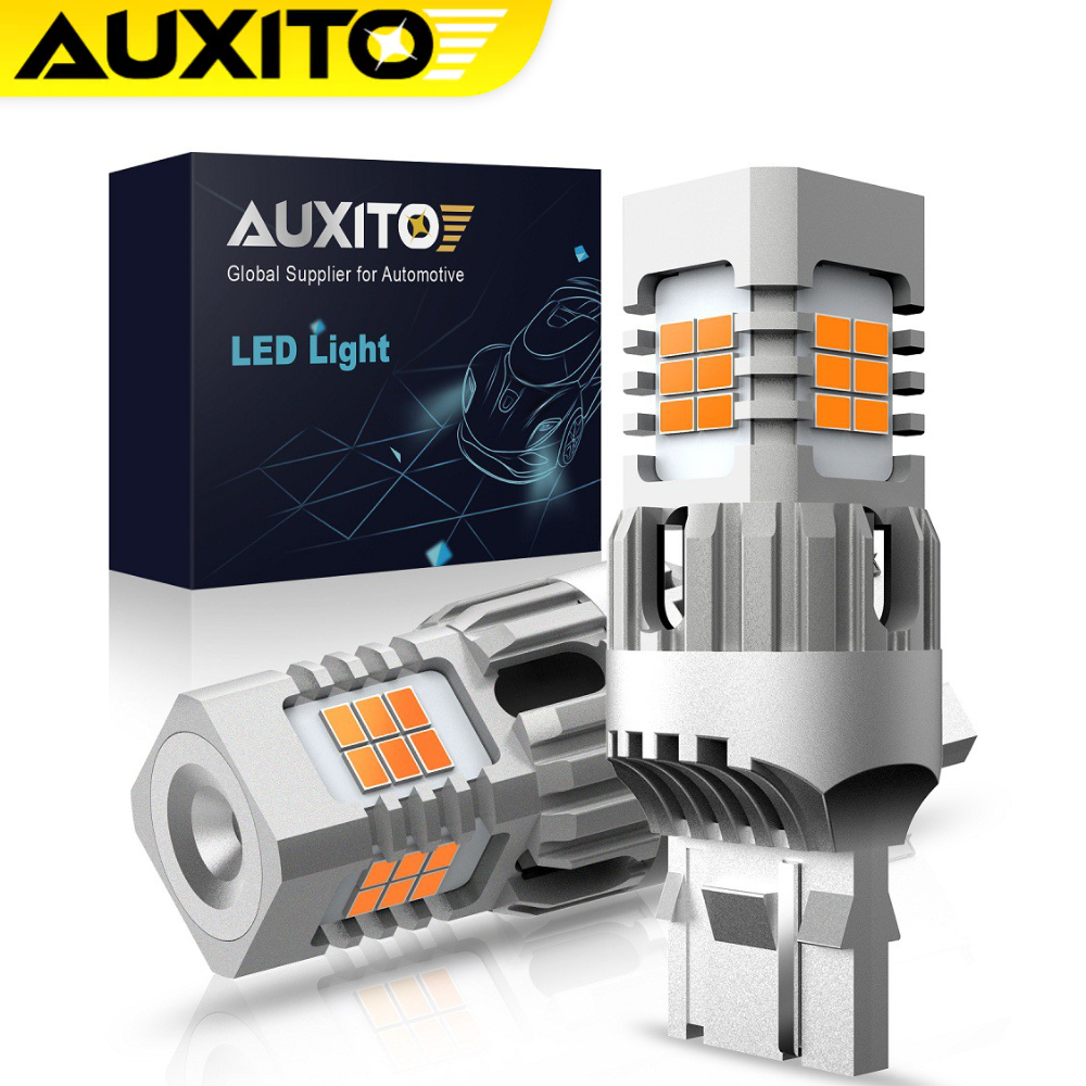AUXITO 2PC หลอดไฟเลี้ยว LED T20 7440 WY21W 1156 P21W T25 3157 BA15S Canbus ไม่มีข้อผิดพลาด