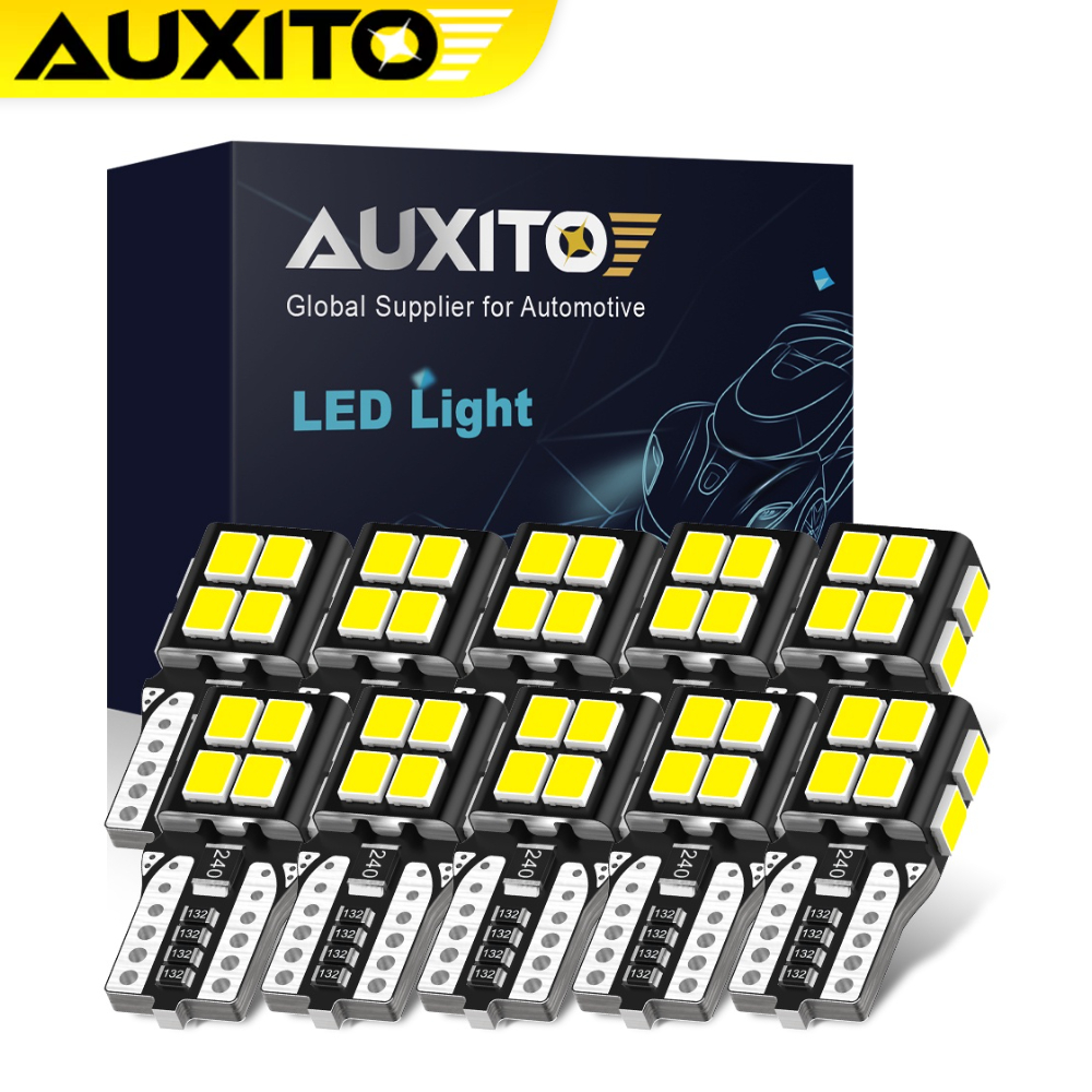 AUXITO 2/10PCS T10 W5W หลอดไฟ LED 2835 SMD 194 168 Canbus ภายในรถโดมกระจกอ ่ านหนังสือ Trunk โคมไฟ