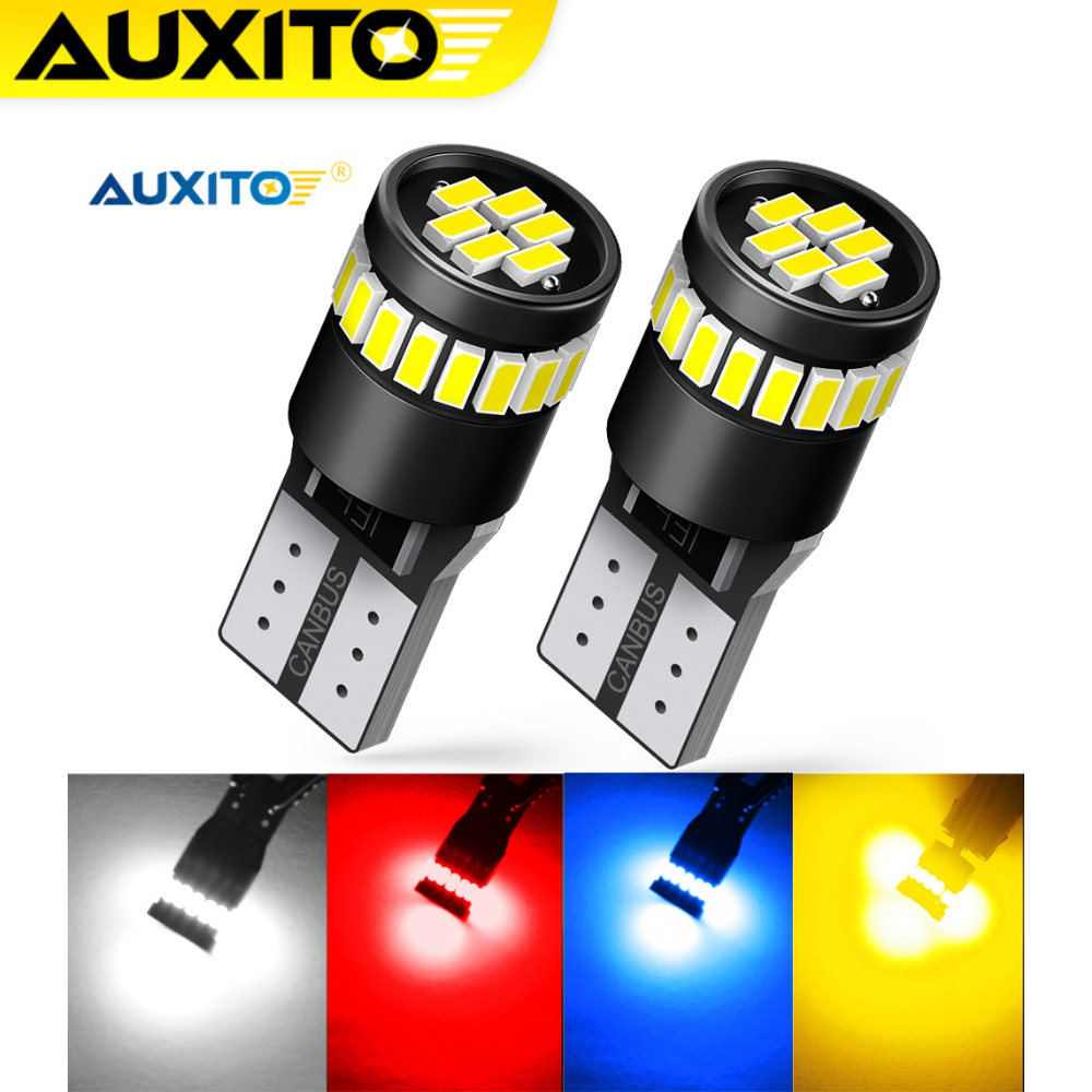AUXITO หลอดไฟแคนบัส T10 W5W LED 194 168 ชิป 3014 สําหรับจอดรถยนต์ 2 ชิ้น