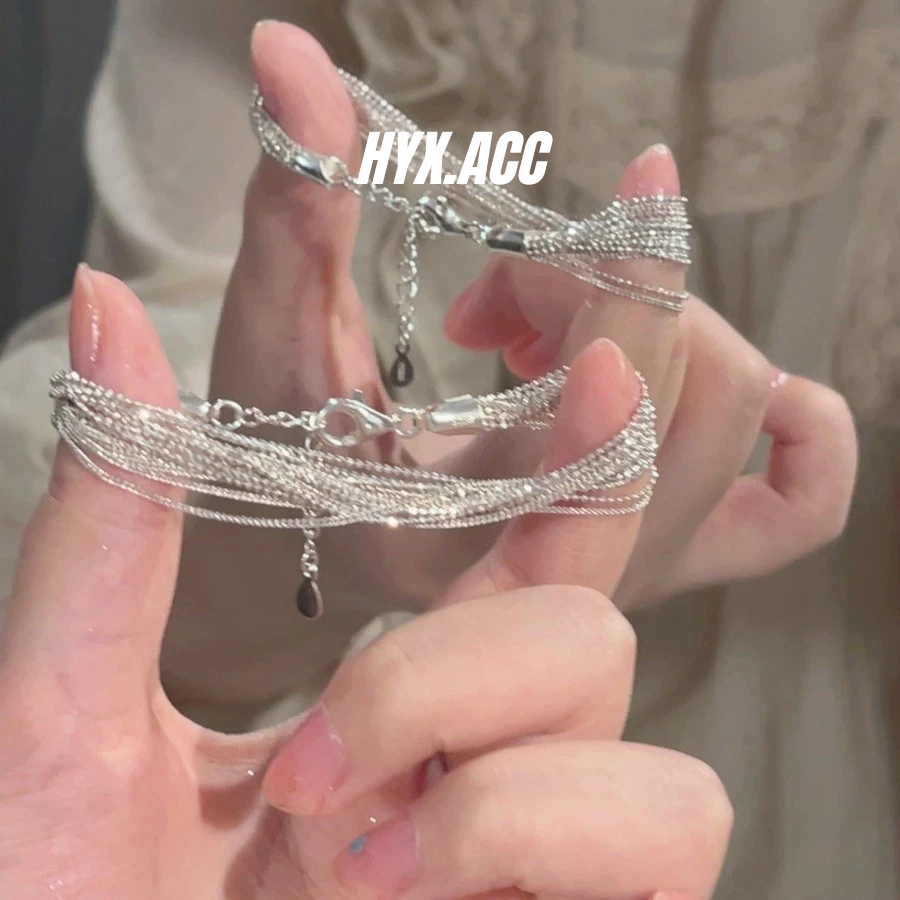 สร้อยข้อมือผู้หญิงแสงหรูหราออกแบบ กาแลคซี น้ําตกสร้อยข้อมือหลายชั้น