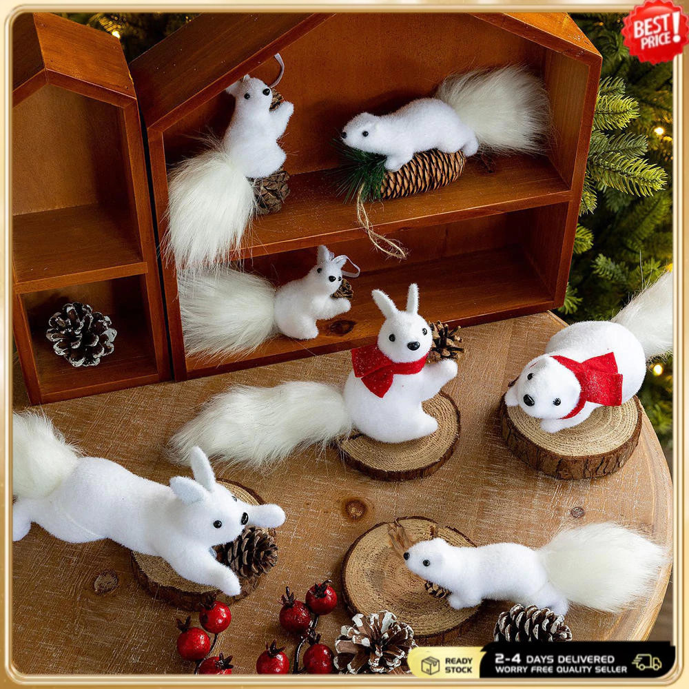 เครื่องประดับกระรอกคริสต์มาส,ตุ๊กตาโฟมสมจริงกระรอกFigurinesกับสาขาไพน์คอนส์สําหรับตกแต่งต้นคริสต์มาส,บ้านโต๊ะเทศกาลเครื่องประดับของขวัญ