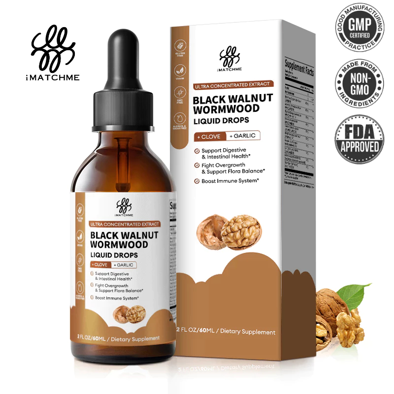 IMATCHME วอลนัทดำและวอร์มวูด  ของเหลวหยด | 10 ส่วนผสมจากธรรมชาติ | รองรับสุขภาพ Digestive & Gut, เพิ่มภูมิคุ้มกัน