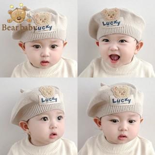 หมวกเด็ก หมวกเบเร่ต์ถัก สไตล์ฤดูใบไม้ร่วงและฤดูหนาวใหม่ อบอุ…