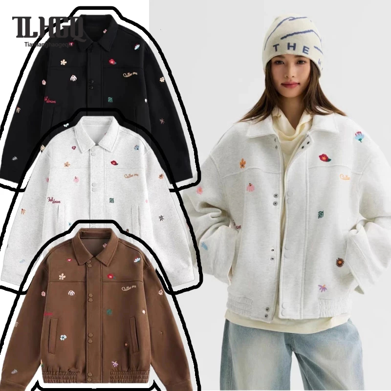 TL-HGQ အမျိုးသား အကျႌ (Coat) ပန်းဒီဇိုင်းကော်လာ + အိတ်ပါ Retro စတိုင်