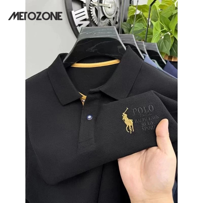 เสื้อโปโลแขนสั้นสำหรับผู้ชาย เหมาะสำหรับการทำงานและออกกำลังกาย ระบายอากาศได้ดี และทำจากเนื้อผ้าเสื้อยืดคุณภาพดี