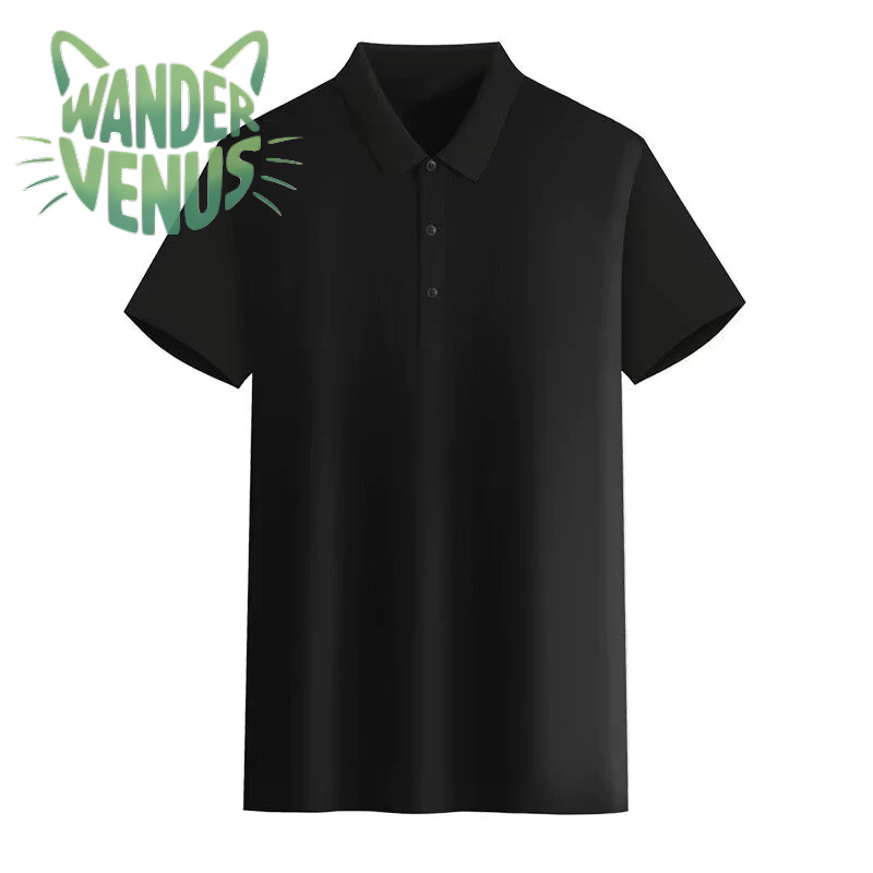 WanderVenus เสื้อโปโลแขนสั้นผู้ชาย สไตล์เกาหลีเรียบง่าย