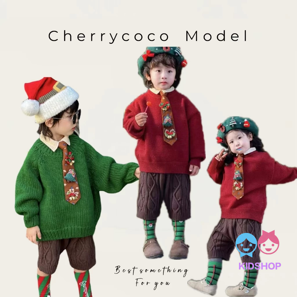 เด็กธีมคริสต์มาสชุดเด็กศิลปะภาพเสื้อกันหนาวสีแดงชุดปีใหม่