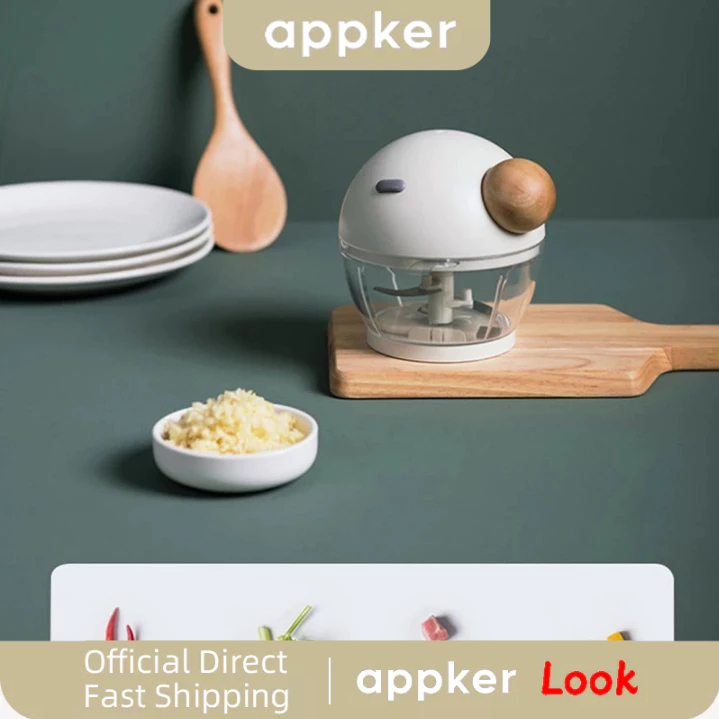 APPKER เครื่องบดกระเทียม จมูกใหญ่ อเนกประสงค์ พลังงานมือ สําหรับบดสับอาหาร ผัก ผลไม้