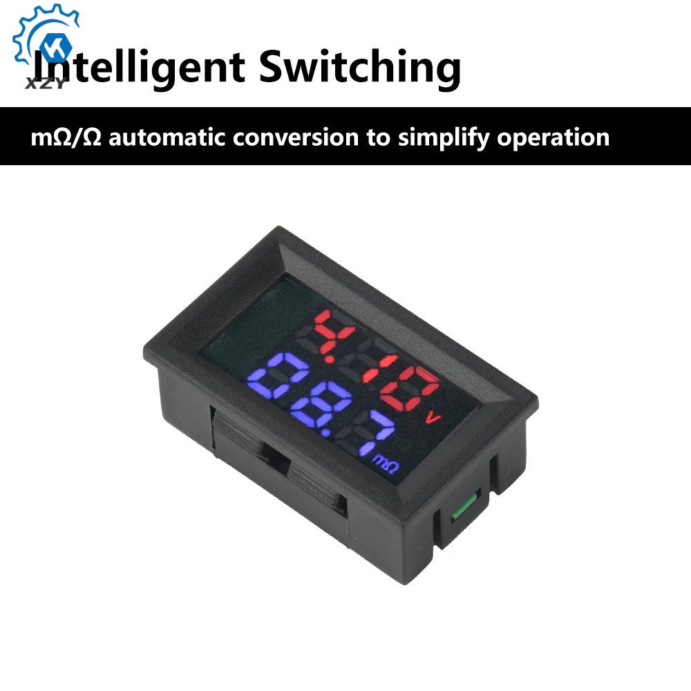 DC4-12V VR452 เครื่องทดสอบความต้านทานภายใน 0.56 นิ้ว Dual Digital แรงดันไฟฟ้าภายในเครื่องทดสอบความต้