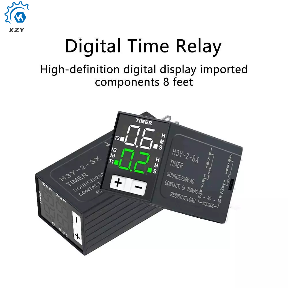 H3Y-2-SX Power-on Delay Rotary Knob 0.1S-99H รีเลย์ DC12V 24V AC110V-220V รีเลย์แหล่งจ่ายไฟอุปกรณ์เส