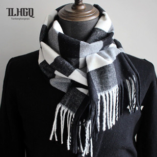 TLHGQ ใหม่ ผ้าพันคอ ผ้าแคชเมียร์เทียม แบบหนา ลายสก๊อต แฟชั่น…