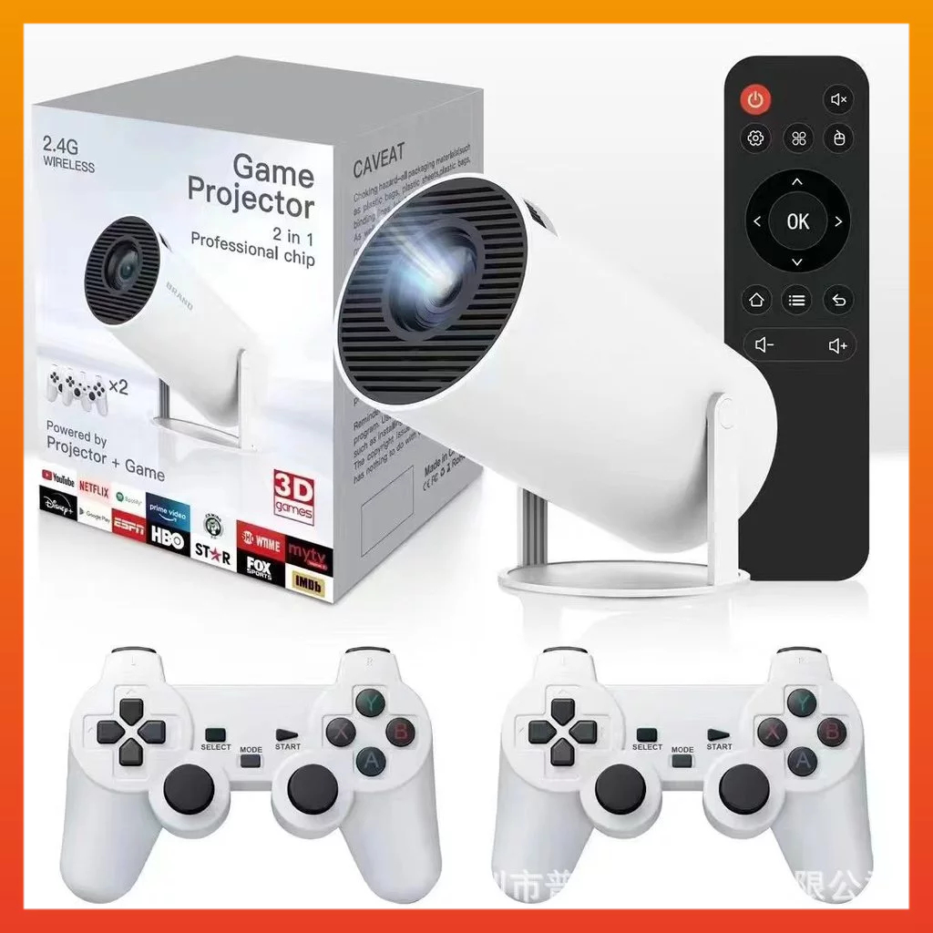 โปรเจคเตอร์เวอร์ชันเกมใหม่ HY300/P30/HY320/S40 4K Android 13 HD เกมคอนโซล