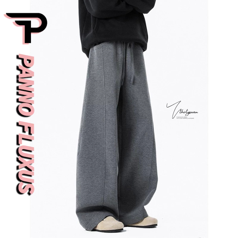 Pannofluxus กางเกงขายาวผู้ชาย แฟชั่นอเมริกันย้อนยุคหลวมสบายๆสไตล์เป็นกลางกีฬากางเกง scimitar