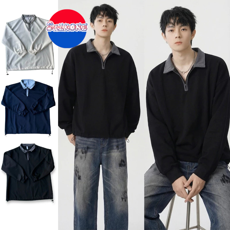 เสื้อโปโลแขนยาวผู้ชาย สไตล์อเมริกันย้อนยุค จาก SUIKONE สำหรับทุกคน คุณภาพสูง