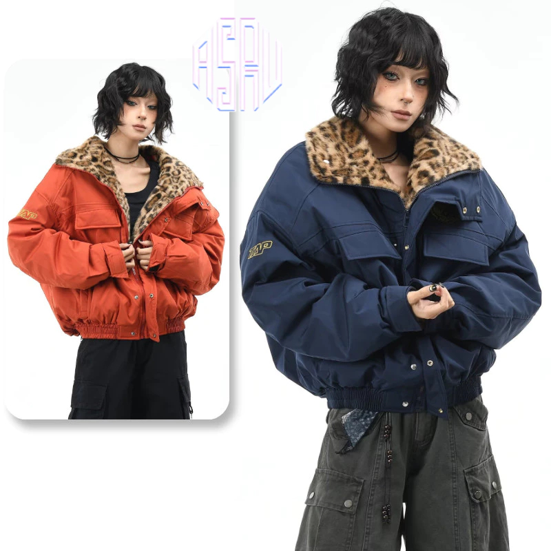 เสื้อแจ็คเก็ตผ้าฝ้ายสำหรับผู้ชาย อเมริกันแบรนด์ ออกแบบให้ทั้งกันลมและอบอุ่น มีสไตล์.unisex