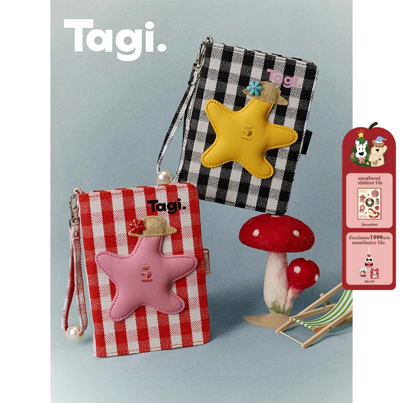 Tagi. Star Passport Holder Birthday Gift กระเป๋าใส่พาสปอร์ต ลายสก็อต ถือได้พร้อม