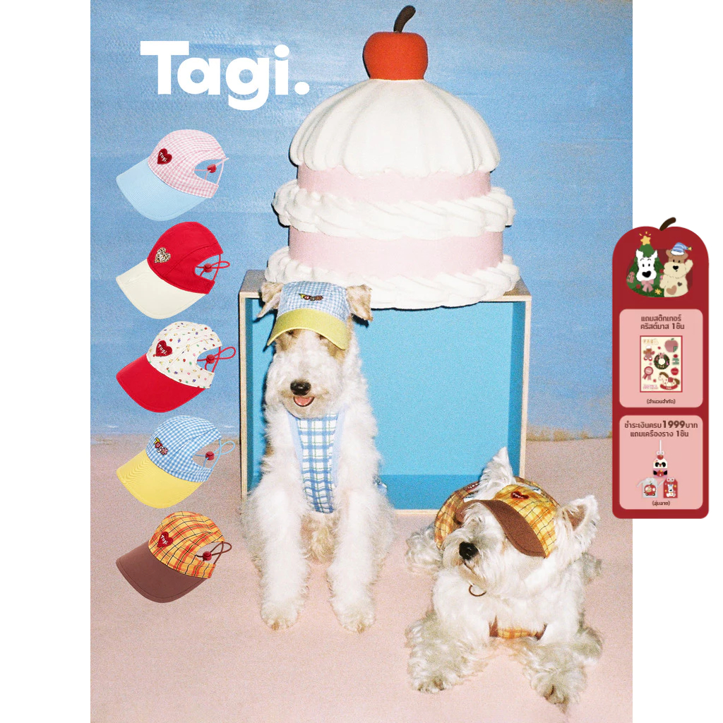 Tagi. หมวกเบสบอลเปิดหูแบบปรับได้ป้องกันแสงแดดสำหรับสัตว์เลี้ยง