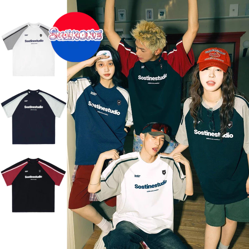 เสื้อยืดแขนสั้นผู้ชาย สไตล์อเมริกันเรโทรสตรีท คุณภาพสูง สำหรับทุกเพศ