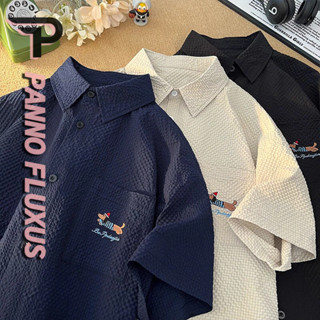 เสื้อเชิ้ตแขนสั้น PannoFluxus สไตล์ลูกสุนัข อเมริกันทันสมัย