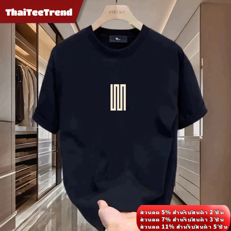เสื้อยืดแขนสั้นผู้ชายสไตล์ฮิปฮอปผ้าฝ้ายแท้หลวม 2025 ใหม่ Retro Street แฟชั่นสบาย All-Match Top