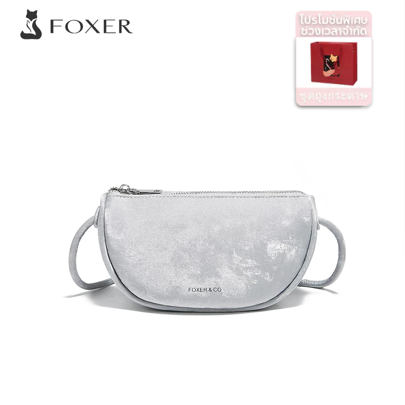 FOXER กระเป๋าสะพายไหล่กระเป๋าถือหนังแท้สําหรับผู้หญิง