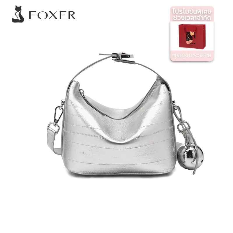 Foxer กระเป๋าสะพายไหล่กระเป๋าถือหนังแท้สําหรับผู้หญิง