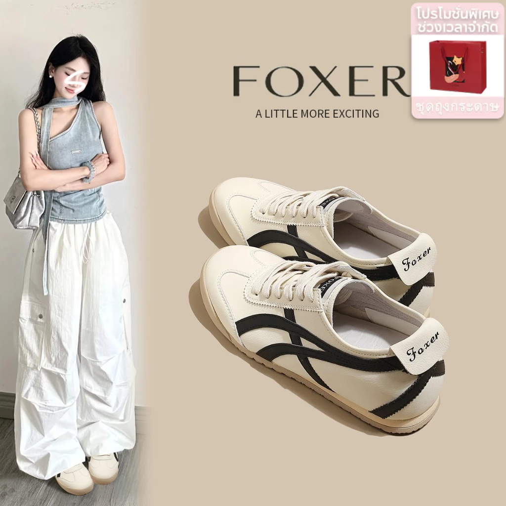 FOXER รองเท้าผ้าใบRETRO น้ำหนักเบาทองสำหรับผู้ชายและผู้หญิง