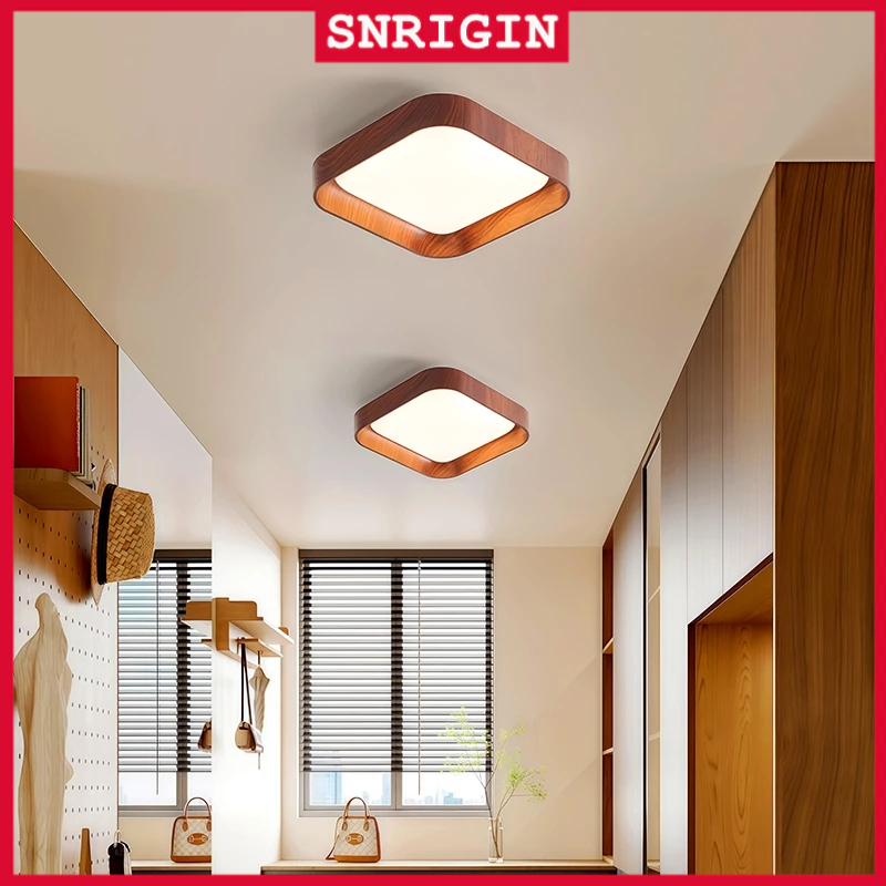 【จัดส่งในพื้นที่】SNRIGIN โคมไฟเพดาน LED 3สี ไฟทางเดินป้องกันดวงตาไฟระเบียงปิดผนึกอย่างเต็มที่