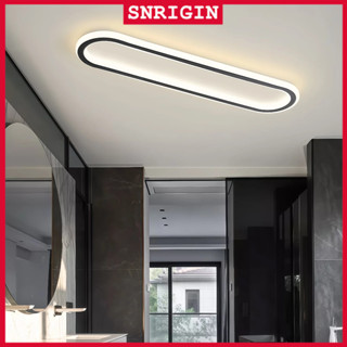 SNRIGIN โคมไฟเพดาน LED เส้นยาว ไฟทางเดินสไตล์โมเดิร์นมินิมอล
