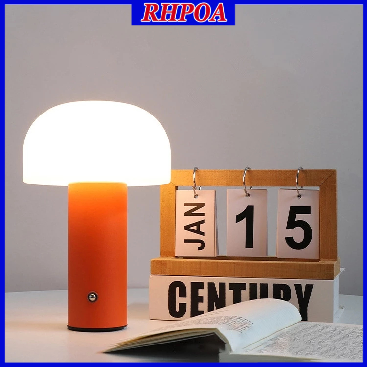 RHPOA โคมไฟตั้งโต๊ะ LED สวิทช์สัมผัส อินเตอร์เฟซการชาร์จ Type-C ปรับความสว่าง / แสงไตรรงค์