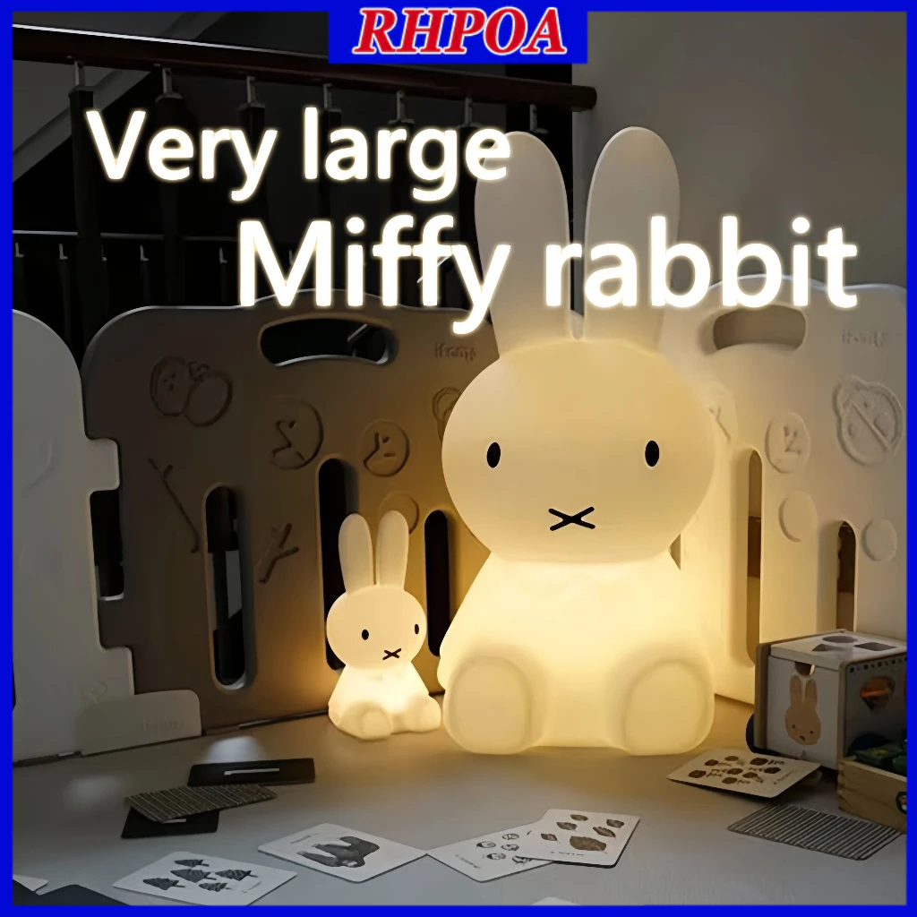 RHPOA Miffy ไฟกลางคืนชาร์จไฟได้ 16 สี RGB รีโมทคอนโทรล