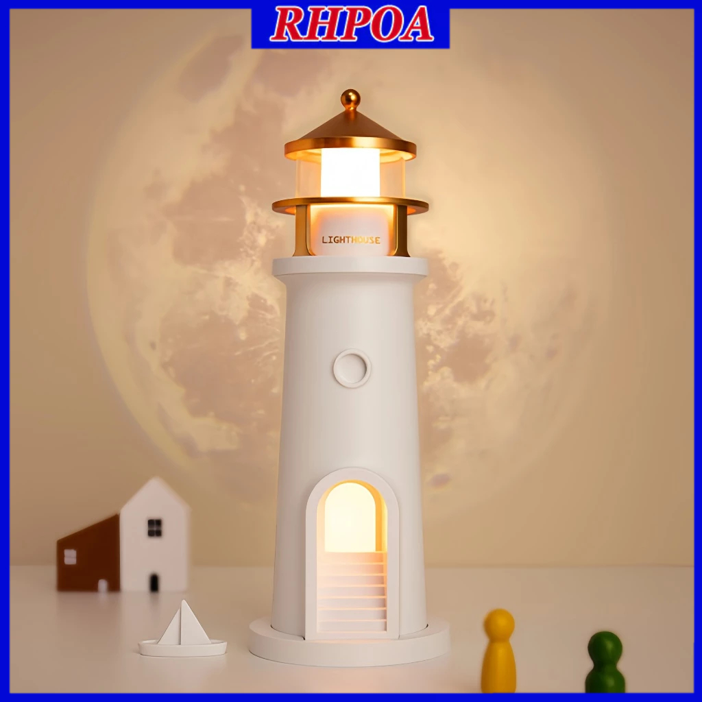 【TH การจัดส่ง】RHPOA ‌โคมไฟตั้งโต๊ะ LED การชาร์จไฟ / การฉายดวงจันทร์ / การควบคุมระยะไกล / ปิดเวลา