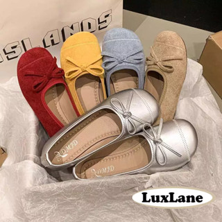 รองเท้าแฟลตนิ่มสำหรับผู้หญิง มีโบว์สีสันสดใส เหมาะสำหรับสวมใ…