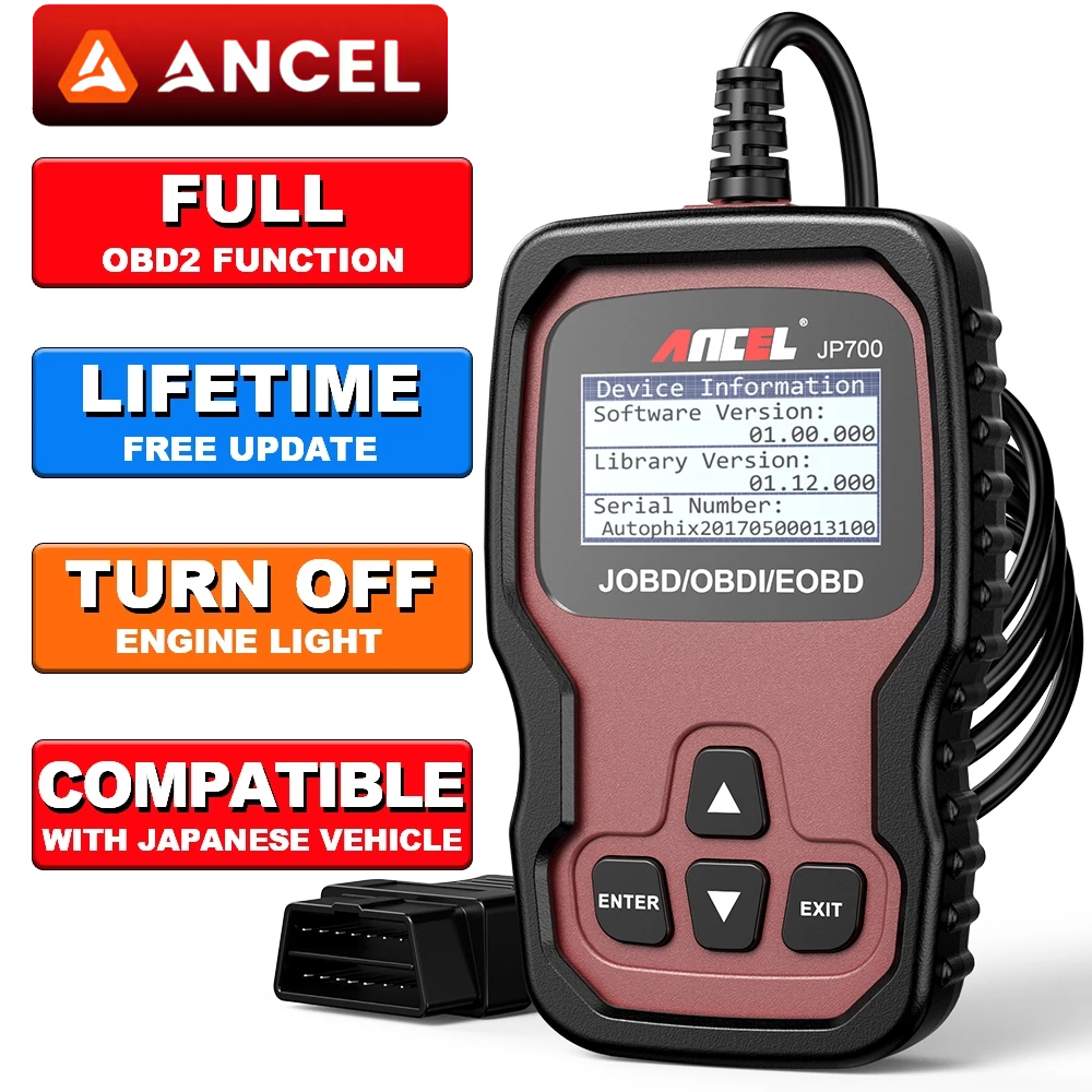 สำหรับรถยนต์ญี่ปุ่น Ancel JP700 JOBD OBD2 Scanner เครื่องสแกนรถยนต์ เครื่องอ่านโค้ด ลบโค้ดผิด เช็คไฟเครื่องยนต์