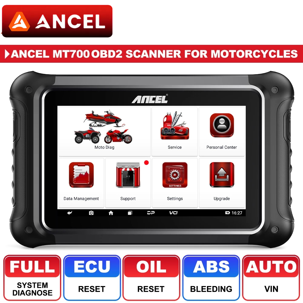 Ancel MT700 เครื่องสแกนมอเตอร์ไซค์ วินิจฉัยระบบทั้งหมด รีเซ็ต 35+ ฟังก์ชัน สำหรับมอเตอร์ไซค์ บิ๊กไบค์