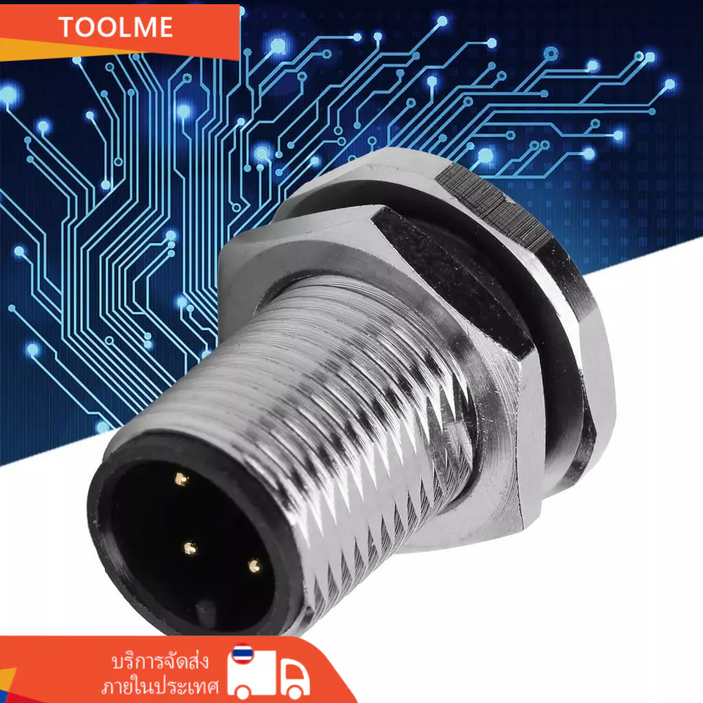 F2 M12 กันน้ำ Connector แผงติดตั้งซ็อกเก็ต 4Pin สำหรับอุตสาหกรรมติดตั้งง่าย