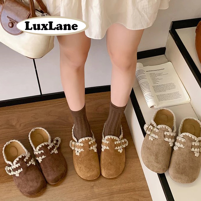 LuxLane รองเท้าหุ้มข้อ mujer แบบ Platform มีพื้นหนา ทำจากหนังนิ่ม PU สวมใส่ง่ายและน่ารัก