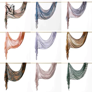 LOVOSME Tie-Dyed พิมพ์ผ้าพันคอ Hijab สีสันมุสลิม Headscarf ผ้าฝ้ายผ้าลินินผ้าคลุมไหล่ผู้หญิง Travel Tudung