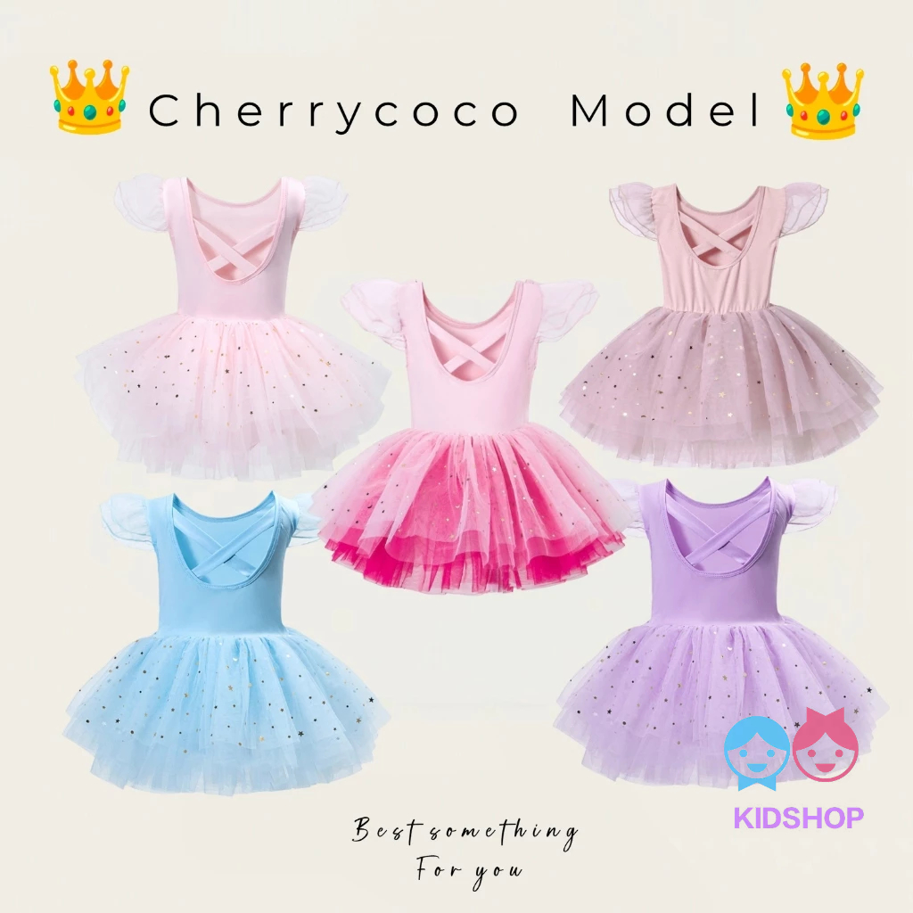 【ไทยสปอต】🇹🇭 จัดส่งทันที ชุดเต้นรําเด็กแขนกุดฝึกเครื่องแต่งกายเด็กบอดี้สูท2025สาวบัลเล่ต์ กระโปรงชั้นใน